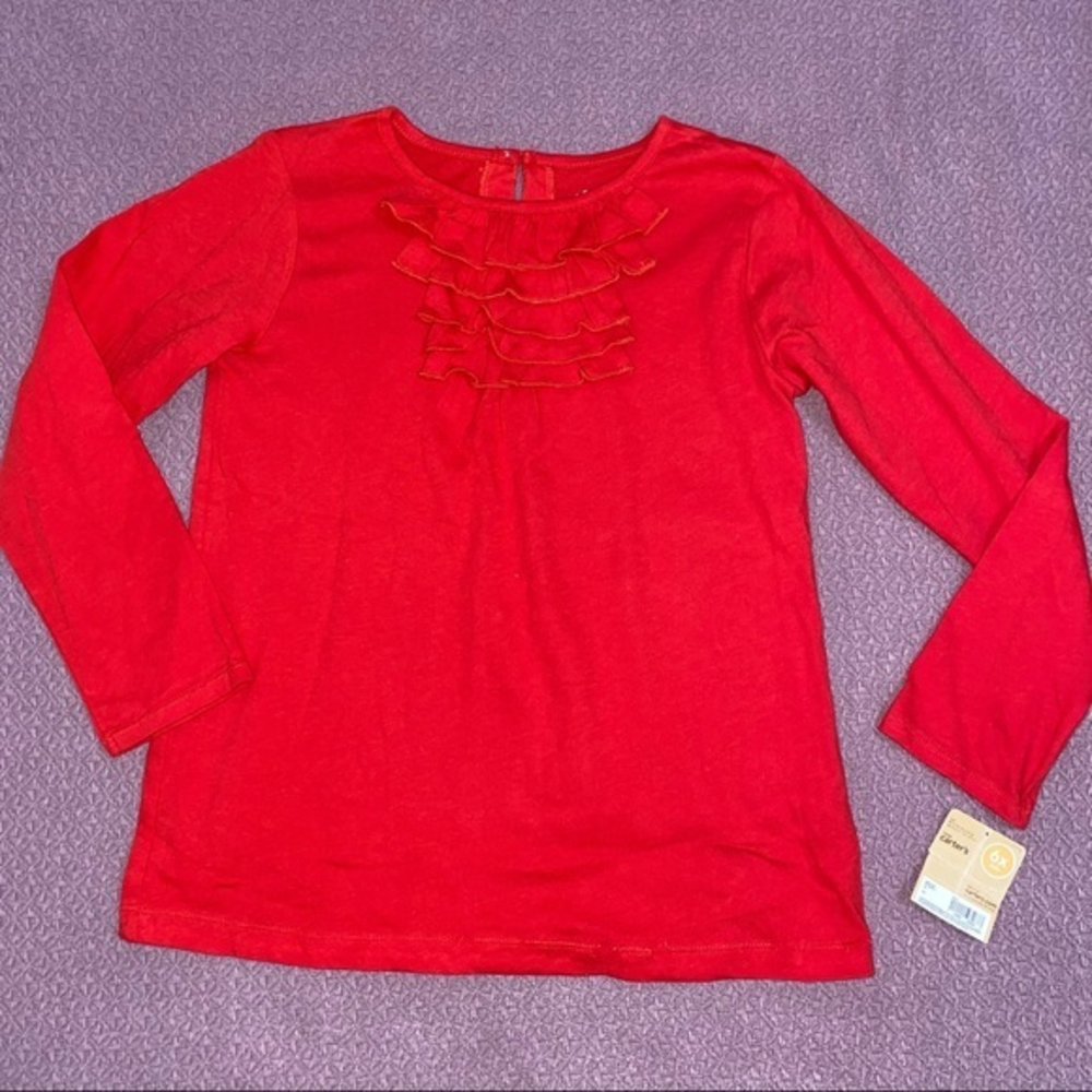 Carter’s ruffled red top girls size 6x‎